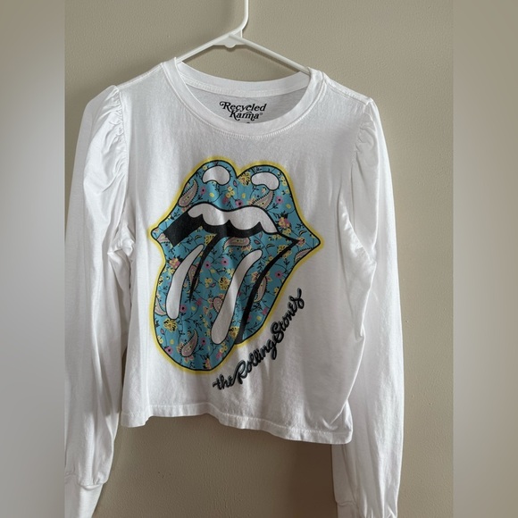 recylced karma Tops - Rolling Stones White Long Sleeve Shirt